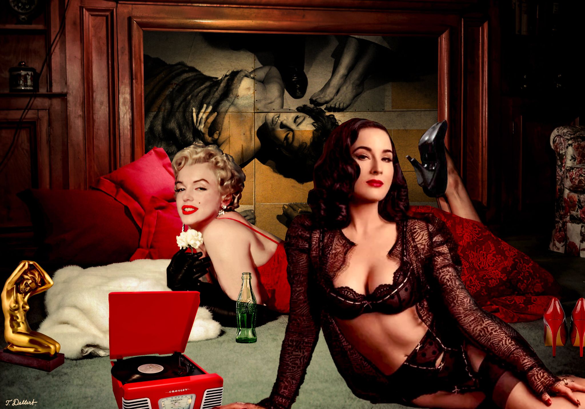 Dita and Marilyn  who also loved  gloves and seamed stockings  copy 2